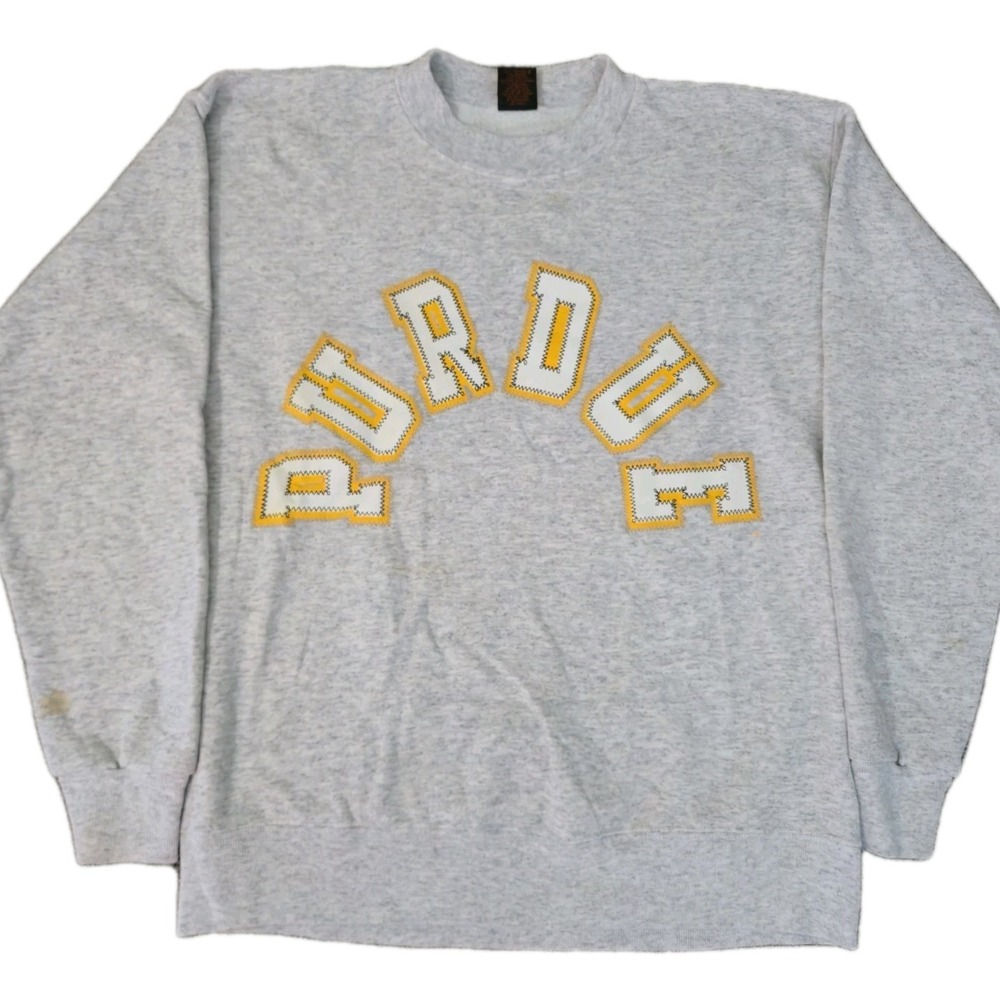 Vintage 90s Purdue University Crewneck Size Large Made In USA Static Spellout